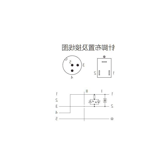 阀门插头类型B，工业，11 mm，3Pin/M12公头直型、双端预铸PUR柔性电缆、黑色护套、6VB141-XXX